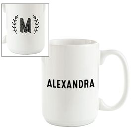 Single Monogram Branches Personalized Mug, Single Monogram Branches Personalized Mug, , large