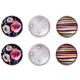 Haute Girls™ Floral and Geometric Glass Magnets, Set of 6, Haute Girls™ Floral and Geometric Glass Magnets, Set of 6, , large