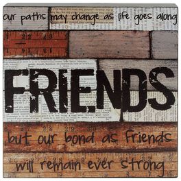 Bond As Friends Remains Strong Distressed Box Sign, 8x8, Bond As Friends Remains Strong Distressed Box Sign, 8x8, , large