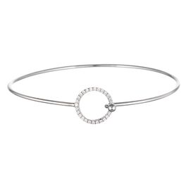 Circle Clasp Bangle Bracelet in Sterling Silver, Circle Clasp Bangle Bracelet in Sterling Silver, , large
