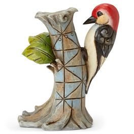 Jim Shore Mini Woodpecker on Tree Figurine, Jim Shore Mini Woodpecker on Tree Figurine, , large
