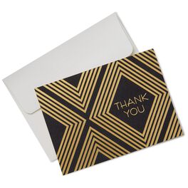 Classic Black and Gold Thank You Notes, Box of 10, Classic Black and Gold Thank You Notes, Box of 10, , large