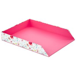Haute Girls™ Pink Floral Paper Tray, Haute Girls™ Pink Floral Paper Tray, , large