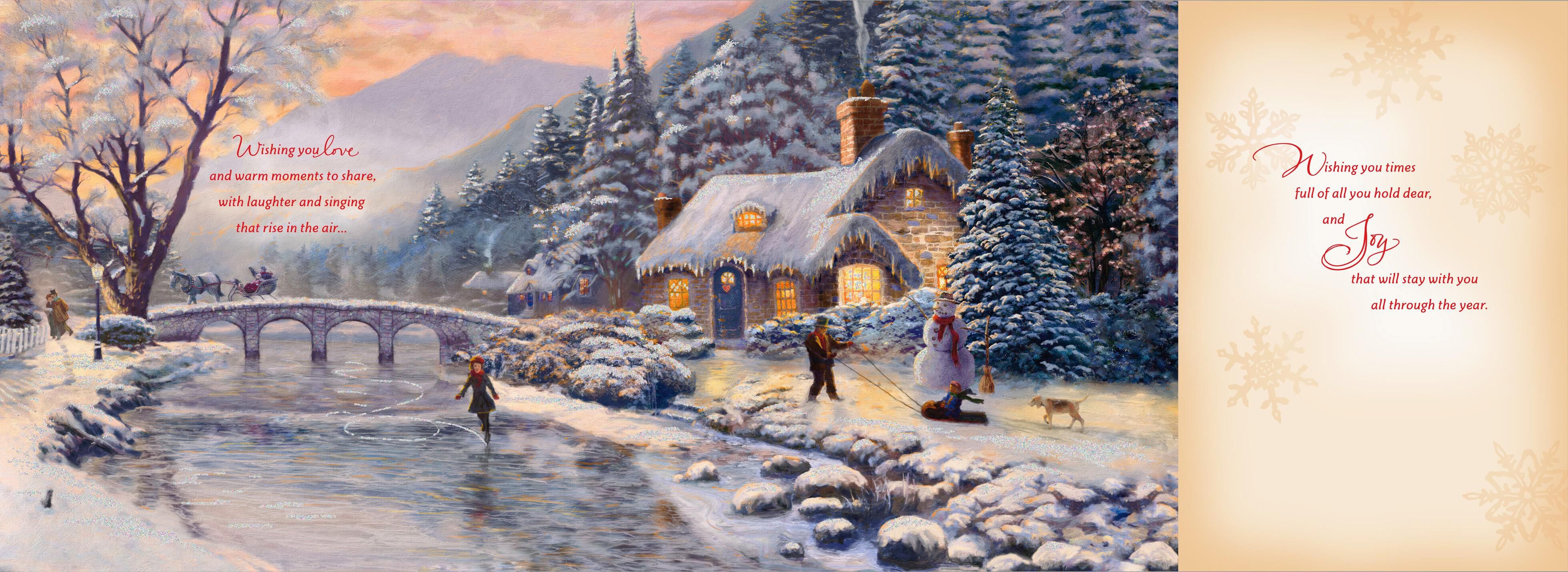 Thomas Kinkade Love and Joy Christmas Card Greeting Thomas Kinkade Love and Joy Christmas Card Greeting