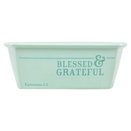 DaySpring Blessed & Grateful Ceramic Mini Loaf Pan, 6.25x2.25, DaySpring Blessed & Grateful Ceramic Mini Loaf Pan, 6.25x2.25, , large