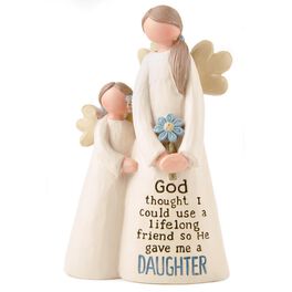 Mother and Daughter Religious Angel Figurine, Mother and Daughter Religious Angel Figurine, , large