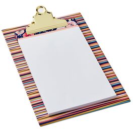 Haute Girls™ Colorful Stripes and Floral Clipboard, Haute Girls™ Colorful Stripes and Floral Clipboard, , large