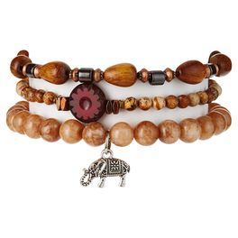 Chavez for Charity Tan Jasper Bracelets, Set of 3, Chavez for Charity Tan Jasper Bracelets, Set of 3, , large