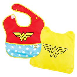 WONDER WOMAN™ SuperBib With Cape by Bumkins, WONDER WOMAN™ SuperBib With Cape by Bumkins, , large