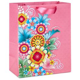 Catalina Estrada Pink Floral Large Gift Bag, 13", Catalina Estrada Pink Floral Large Gift Bag, 13", , large