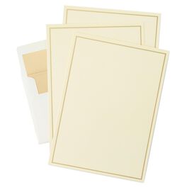 Gold Border Stationery, 20 Sheets, Gold Border Stationery, 20 Sheets, , large