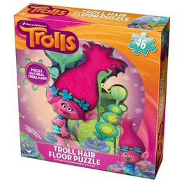 DreamWorks Trolls Poppy Floor Puzzle With Hair, 46 Pieces, DreamWorks Trolls Poppy Floor Puzzle With Hair, 46 Pieces, , large