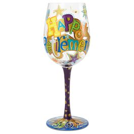 Lolita® Happy Retirement Handpainted Wine Glass, 15 oz., Lolita® Happy Retirement Handpainted Wine Glass, 15 oz., , large