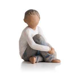 Willow Tree® Caring Child Figurine (darker hair and skin tone), Willow Tree® Caring Child Figurine (darker hair and skin tone), , large
