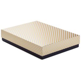 Gold Stripe Large Gift Box, 13.5", Gold Stripe Large Gift Box, 13.5", , large