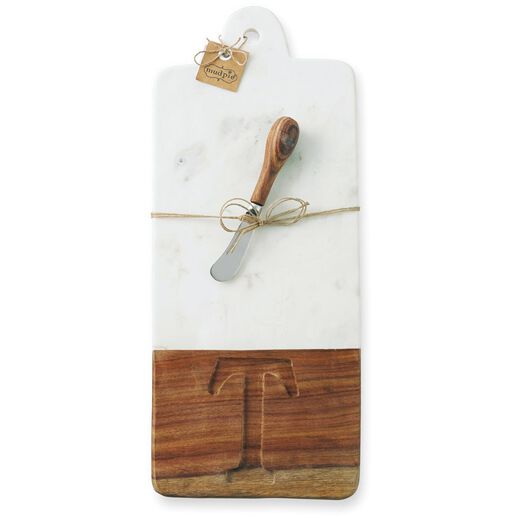 Mud Pie® Wood & Marble Cutting Board - Letter T - Kitchen ...