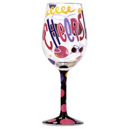 Lolita® Cheers Handpainted Wine Glass, 15 oz., Lolita® Cheers Handpainted Wine Glass, 15 oz., , large