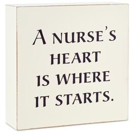 Starts With a Nurse's Heart Wood Quote Sign, 4x4, Starts With a Nurse's Heart Wood Quote Sign, 4x4, , large