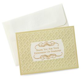 Gold Formal Bow Sympathy Thank You Notes, Pack of 10, Gold Formal Bow Sympathy Thank You Notes, Pack of 10, , large