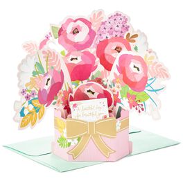 Blossoming Flower Bouquet Pop Up Birthday Card, Blossoming Flower Bouquet Pop Up Birthday Card, , large