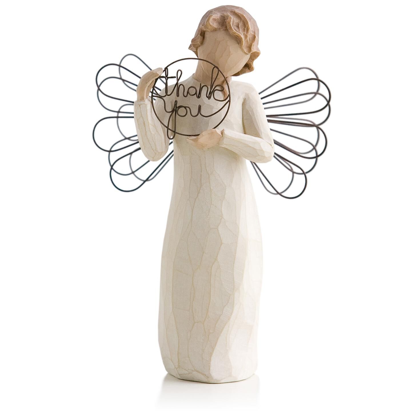 St Nicholas Square Thank You Angel Ornament with Rose 