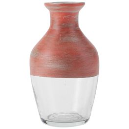 Medium Red Painted Glass Vase, 5.5", Medium Red Painted Glass Vase, 5.5", , large