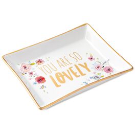 Haute Girls™ You Are So Lovely Floral Ceramic Trinket Tray, Haute Girls™ You Are So Lovely Floral Ceramic Trinket Tray, , large