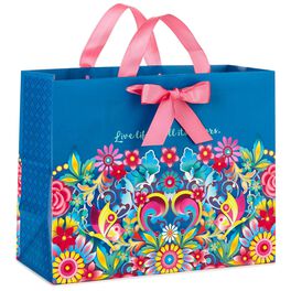 Catalina Estrada Blue Floral Large Gift Bag, 10.5", Catalina Estrada Blue Floral Large Gift Bag, 10.5", , large