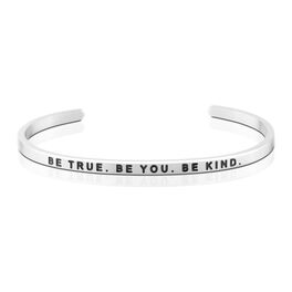 Mantraband Be True Be You Be Kind Bangle Bracelet, Silver Mantraband Be True Be You Be Kind Bangle Bracelet, Silver, large