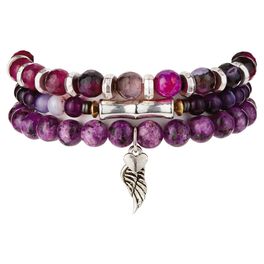 Chavez for Charity Purple Agate Bracelets, Set of 3, Chavez for Charity Purple Agate Bracelets, Set of 3, , large