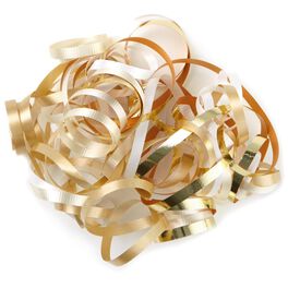 Cream, White and Gold Curly Ribbon Gift Bow, 7.5", Cream, White and Gold Curly Ribbon Gift Bow, 7.5", , large