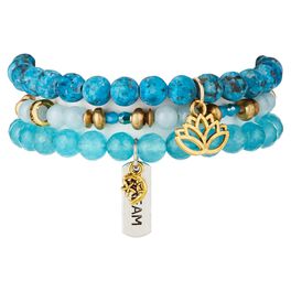 Chavez for Charity Sky Blue "Dream" Bracelets, Set of 3, Chavez for Charity Sky Blue "Dream" Bracelets, Set of 3, , large