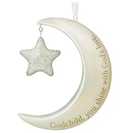 Godchild, You Shine Moon and Stars Ornament, Godchild, You Shine Moon and Stars Ornament, , large