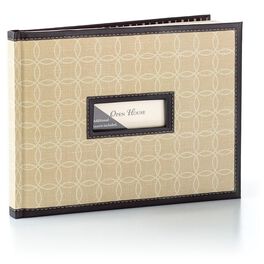 Linen with Black Border Guest Book, Linen with Black Border Guest Book, , large