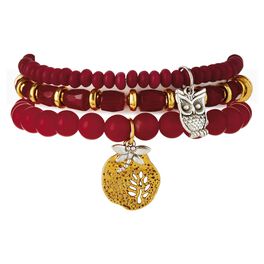 Chavez for Charity Scarlet Red Owl Bracelets, Set of 3, Chavez for Charity Scarlet Red Owl Bracelets, Set of 3, , large