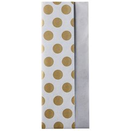 Gold Dots on White/Silver Reversible Tissue Paper, 4 Sheets, Gold Dots on White/Silver Reversible Tissue Paper, 4 Sheets, , large