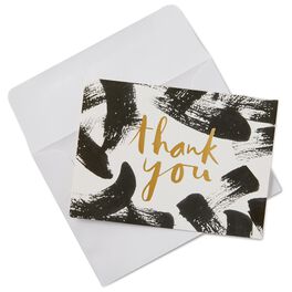 Black Brush Strokes Thank You Notes, Box of 10, Black Brush Strokes Thank You Notes, Box of 10, , large