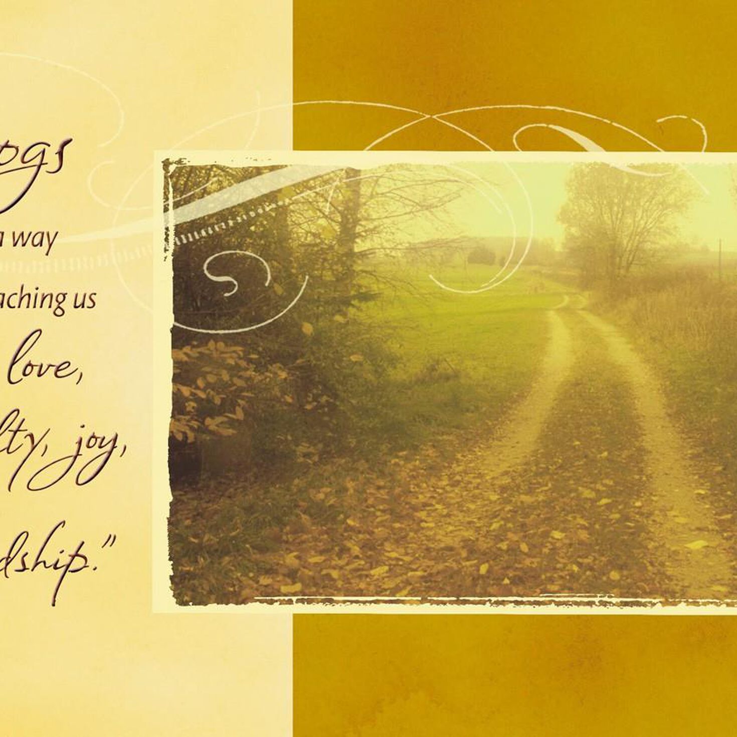 Dirt Road By Field Loss of Pet Sympathy Card Greeting