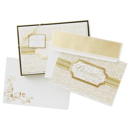 Gold Glitter Circles Christmas Cards, Box of 8, Gold Glitter Circles Christmas Cards, Box of 8, , large