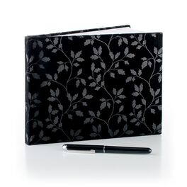 Black Suede Guest Book with Pen, Black Suede Guest Book with Pen, , large