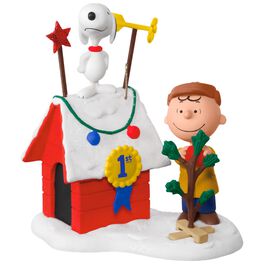 PEANUTS® Charlie Brown and Snoopy Decked-Out Doghouse Sound Ornament With Light, PEANUTS® Charlie Brown and Snoopy Decked-Out Doghouse Sound Ornament With Light, , large