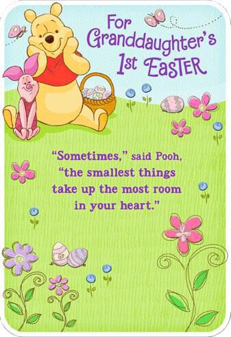 Pooh Granddaughter's First Easter Card