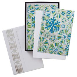 Glitter Snowflakes Christmas Cards, Box of 12, Glitter Snowflakes Christmas Cards, Box of 12, , large