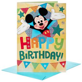 Mickey Mouse Pennant Jumbo Birthday Card, 16", Mickey Mouse Pennant Jumbo Birthday Card, 16", , large