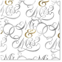 Mr. & Mrs. Wedding Wrapping Paper Roll, Mr. & Mrs. Wedding Wrapping Paper Roll, , large