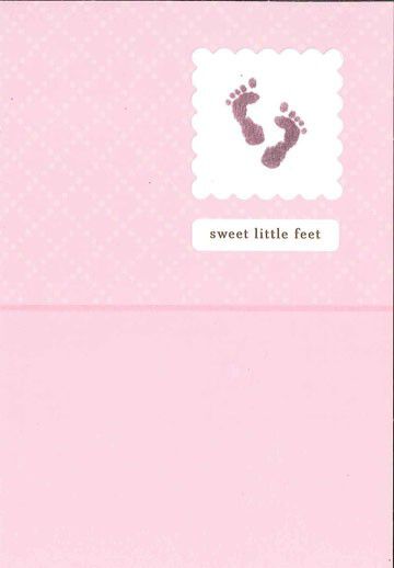 Baby Girl Footprints Congratulations Card