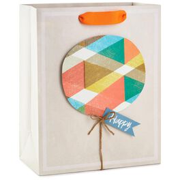 Plaid Balloon Large Gift Bag, 13", Plaid Balloon Large Gift Bag, 13", , large