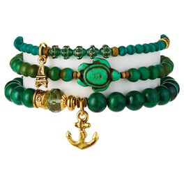 Chavez for Charity Emerald Green Turtle Bracelets, Set of 3, Chavez for Charity Emerald Green Turtle Bracelets, Set of 3, , large