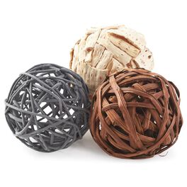 Set of 3 Natural/Charcoal/Cream Decorative Balls, Set of 3 Natural/Charcoal/Cream Decorative Balls, , large
