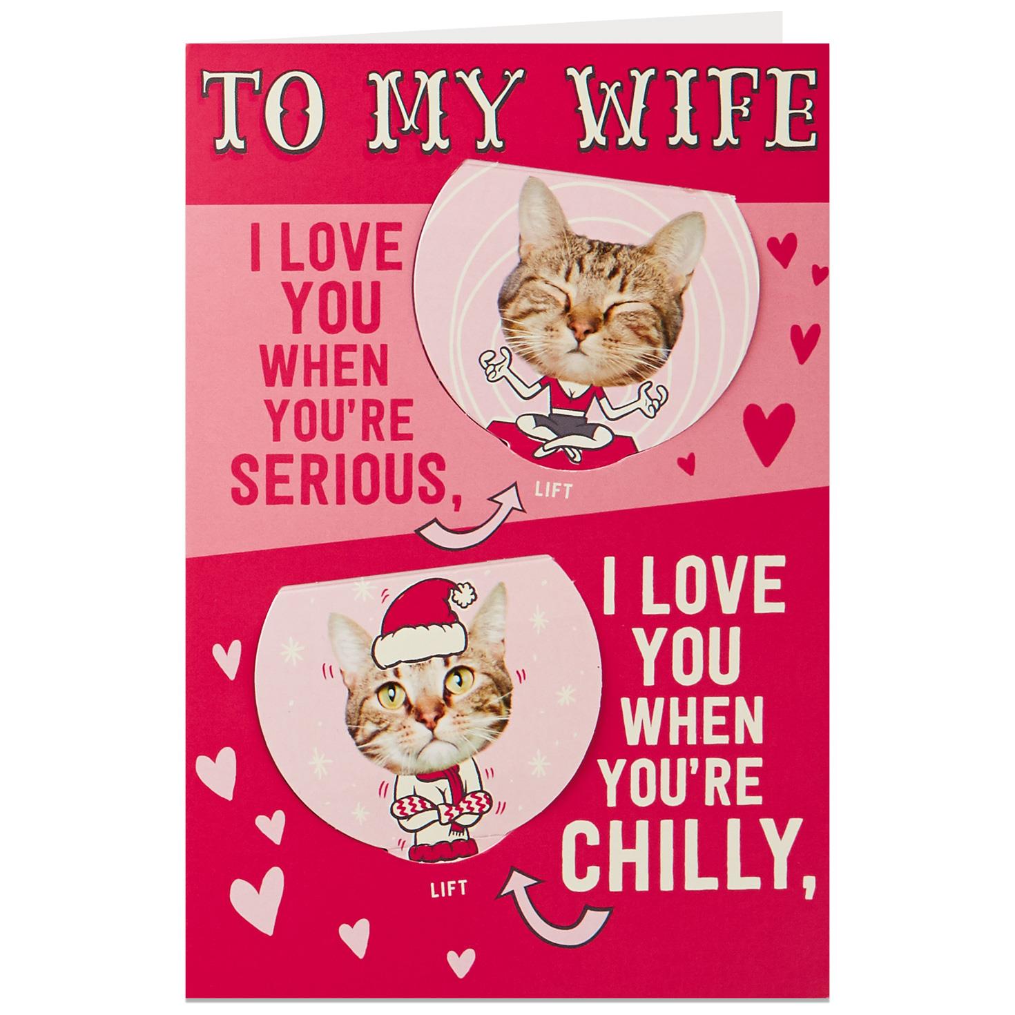 Funny Cat Pop-Up Valentine's Day Card for Wife - Greeting ...